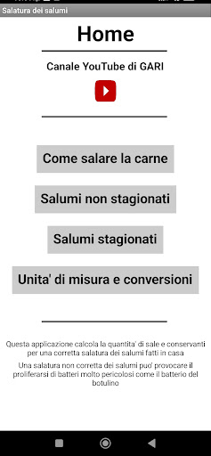 Android application Come salare i salumi screenshort