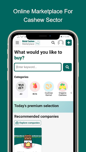 Android application Global Cashew Marketplace screenshort