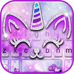 Cover Image of Download Silver Unicorn Cat Keyboard  APK