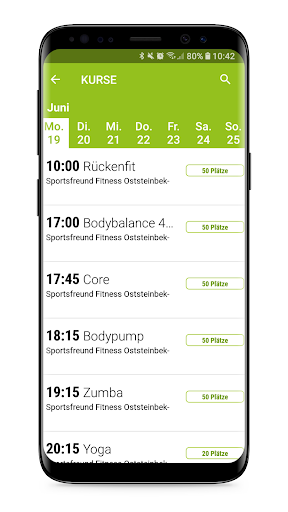 Android application Sportsfreund Fitness. screenshort