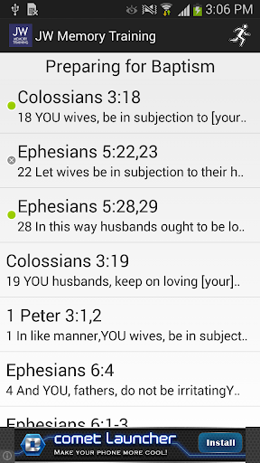 Memory Training. Bible Study Screen 3