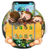 cute mischievous monkeys theme cute wallpaper icon