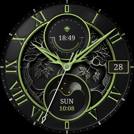 Screenshot of S4U Mystique - Gold watch face