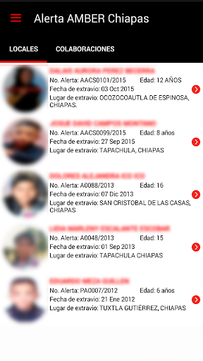 Android application Alerta AMBER Chiapas screenshort
