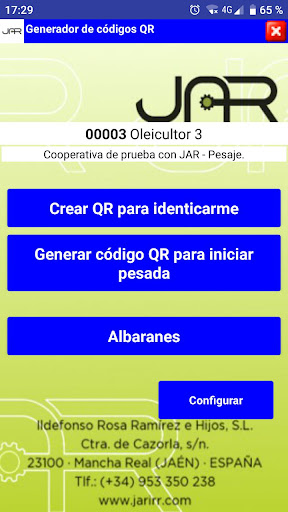 Android application JARQRId screenshort