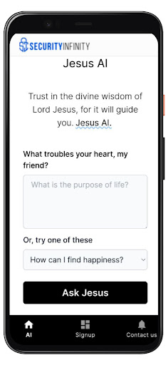 Android application Jesus Christ AI Bible screenshort