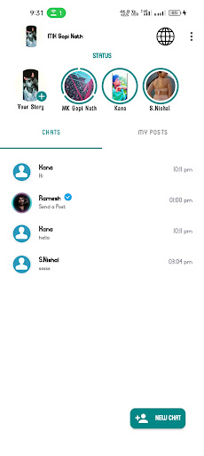 Android application Evol Chat screenshort