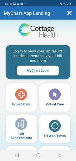 Android application Cottage Health MyChart screenshort
