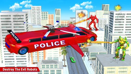 Police Limo Dino Robot Helicopter Car Robot Games screenshots 5