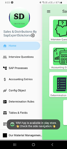 Android application SAP SD (Sales & Dist) Learn screenshort