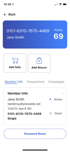 Android application Royalty Rewards® Wizard screenshort