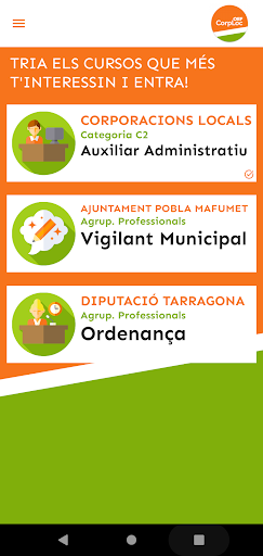 Android application OEF CorpLoc - Opos Ajuntaments screenshort