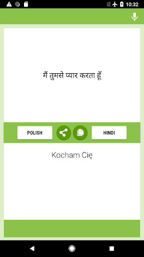 Polish-Hindi Translator Screen 2