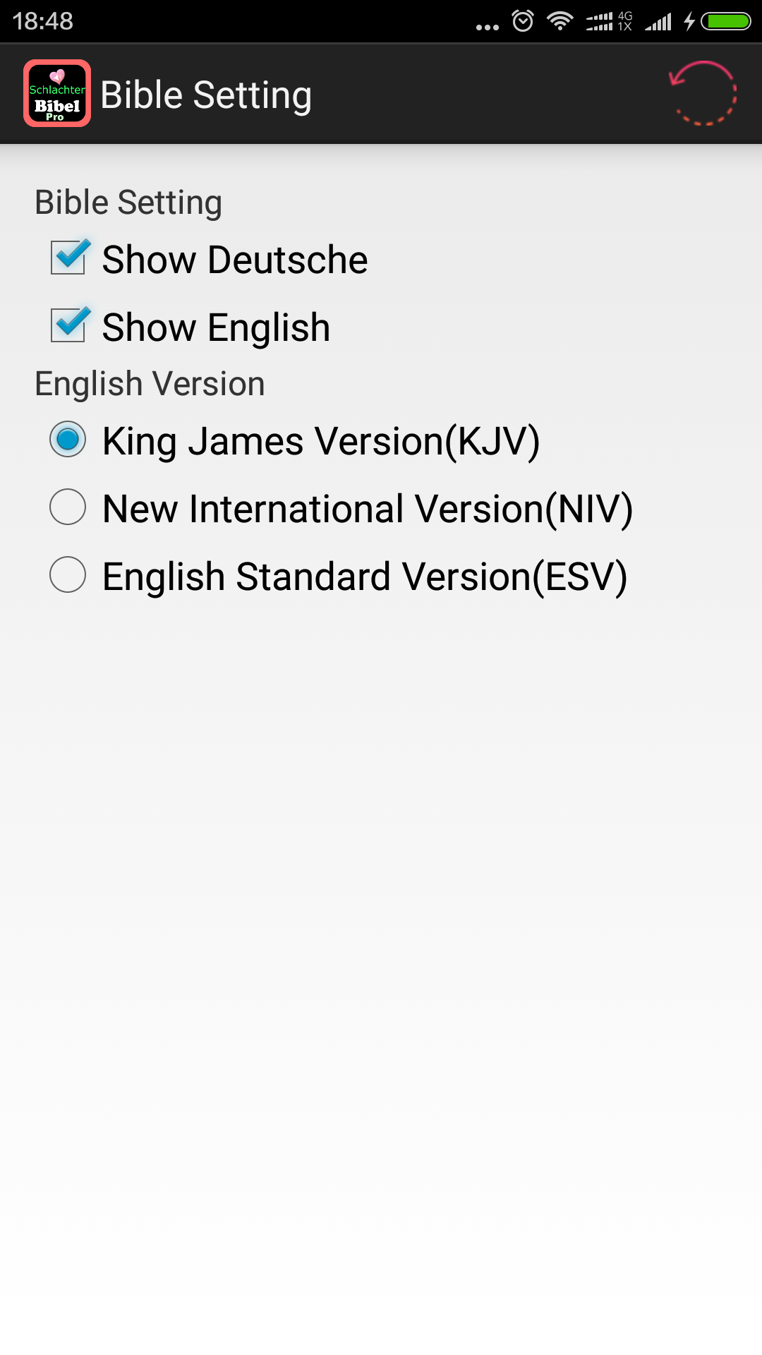 Android application Audio German Schlachter Bible+ screenshort
