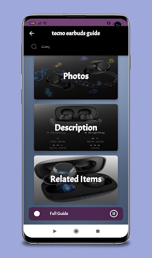 Android application tecno earbuds guide screenshort