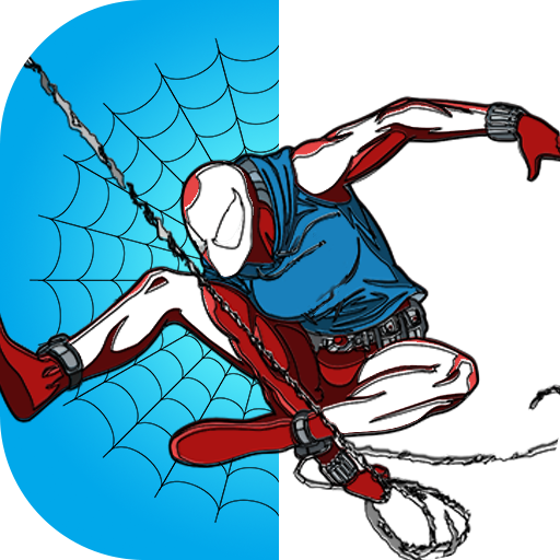 Logo spider super hero coloring man