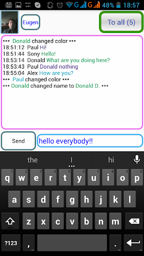 Android application WiFi Chat screenshort