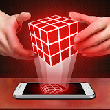 Projection cube 3D simulator icon