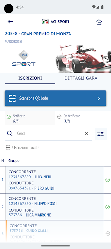 Android application ACI Sport screenshort