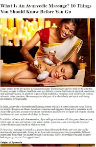 Ayurvedic Body Massage Tips