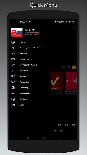 Android application Radio SK: Slovakia Stations screenshort