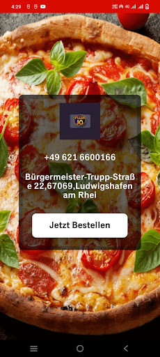 Android application Pizzajo heimservice screenshort