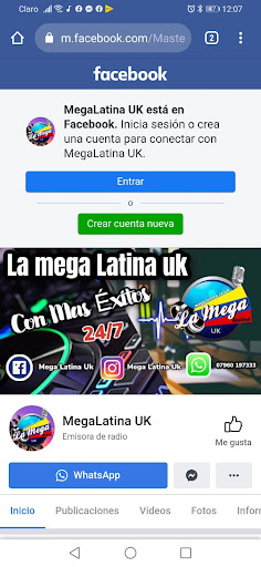 Radio La Mega Latina Uk Screen 3