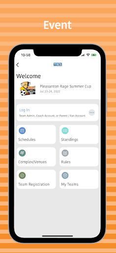 Pleasanton Rage Tournaments Screen 2