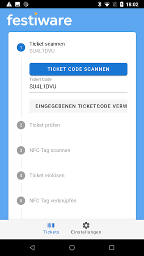 Android application festiware CheckIn screenshort