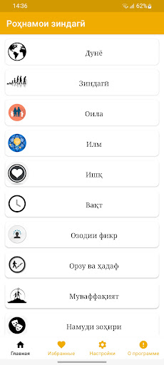Android application Роҳнамои зиндагӣ screenshort
