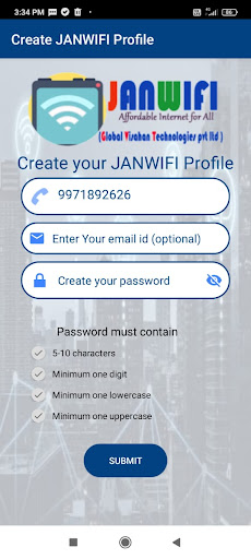 Android application JANWIFI screenshort