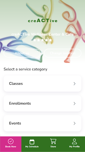 Android application creACTive Wellness Center screenshort