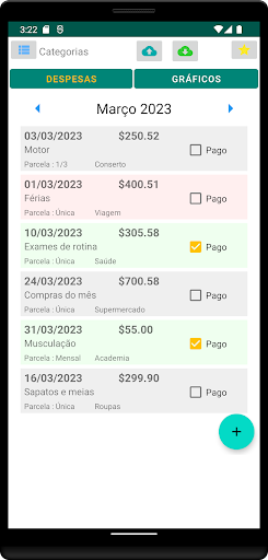 Android application Despesas - Controle e Lembrete screenshort