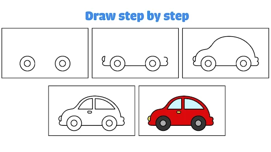 車の色付け：子供向けの子供の落書きゲーム