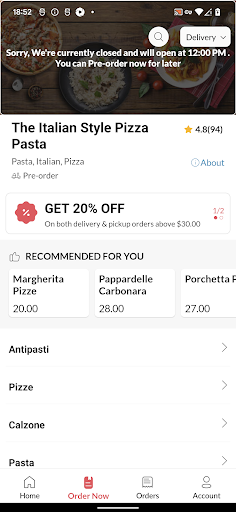 The Italian Style Pizza Pasta Screen 3