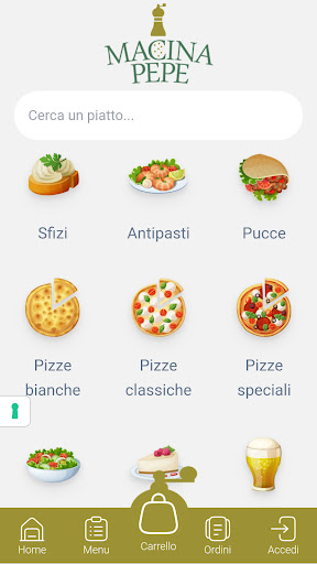 Android application Macinapepe Pizzeria screenshort