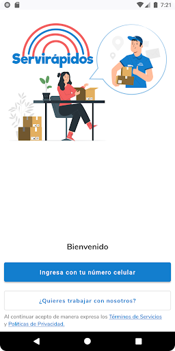 Android application Red de Mensajeria Servirápidos screenshort