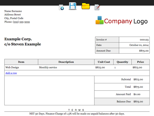 Android application Editable Invoice Droid screenshort