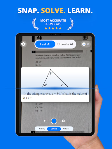 Screenshot of PhotoSolve: AI Homework Helper