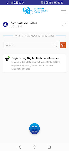 CXC Certification Wallet Screen 2
