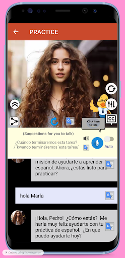 Android application Talk to me in Spanish screenshort