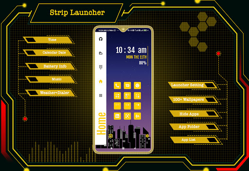 Strip Launcher - App lock Screen 3