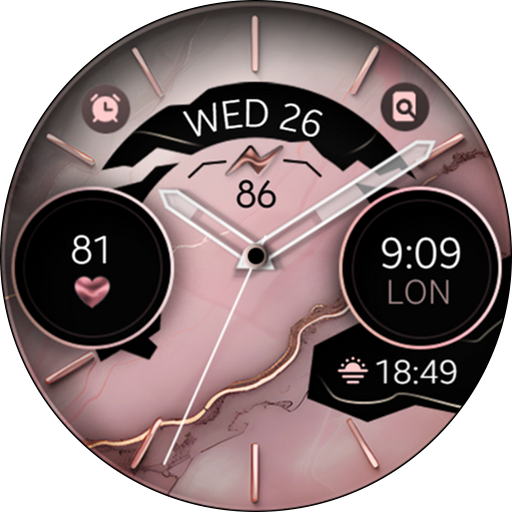 Marble Rose Gold Watch Face Download on Windows