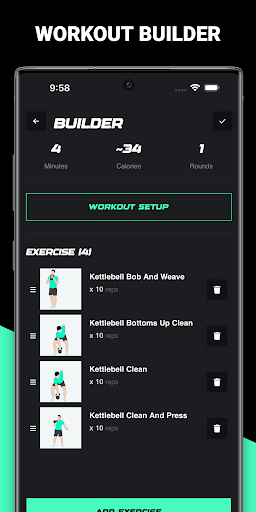 Screenshot of Kettlebell Training App