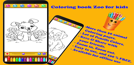 Coloring Book : Zoo,animals