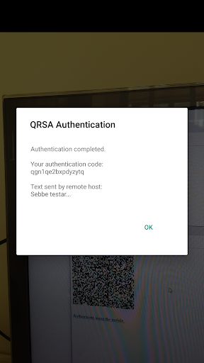 Android application QRSA OTP Authentication screenshort