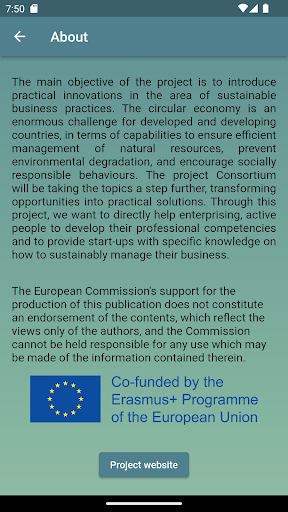 Environmental app for startups Screen 2