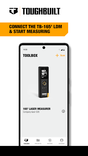 Android application ToughBuilt Connect screenshort