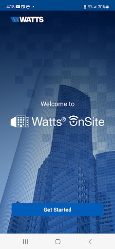 Android application Watts® OnSite screenshort