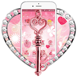 Lovely Pink Heart Key Theme icon